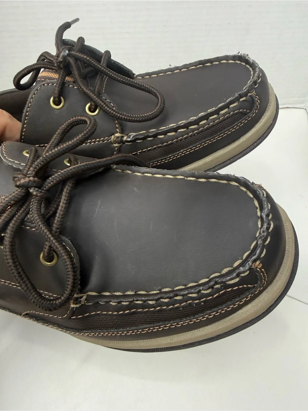 Men's Brown Leather Boat Shoes - Lace-Up Casual Comfort
